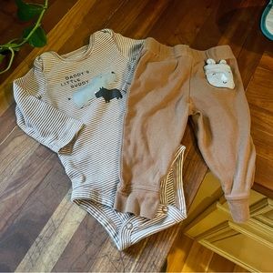 Carter’s “Daddy’s Little Buddy” 6 months outfit pants and long sleeve onesie set